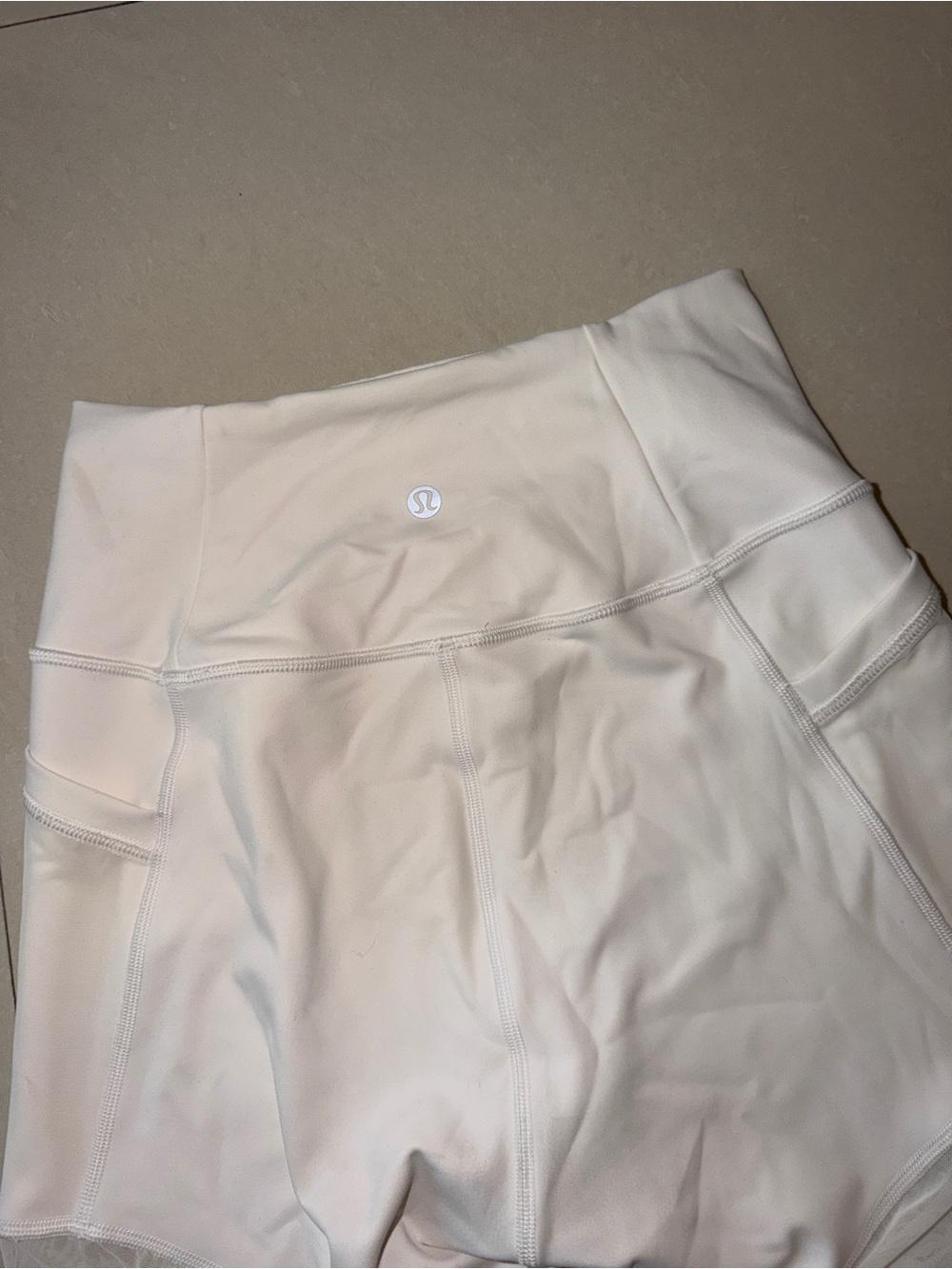 LULULEMON White Mesh High-Rise Active Leggings - Picture 7 of 7